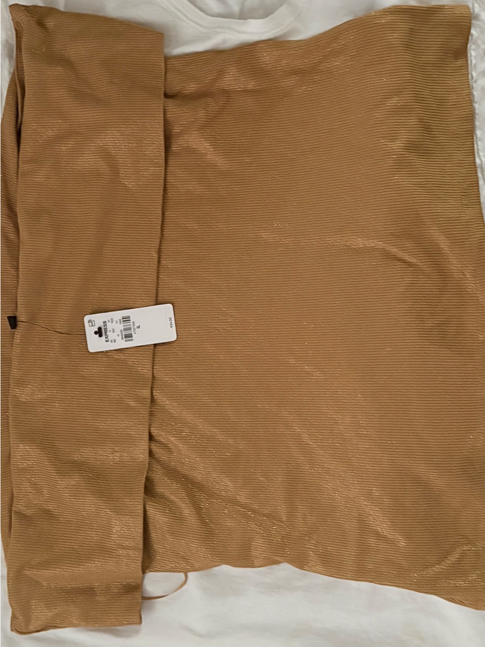 Express Ribbed Skirt in Camel-Tan